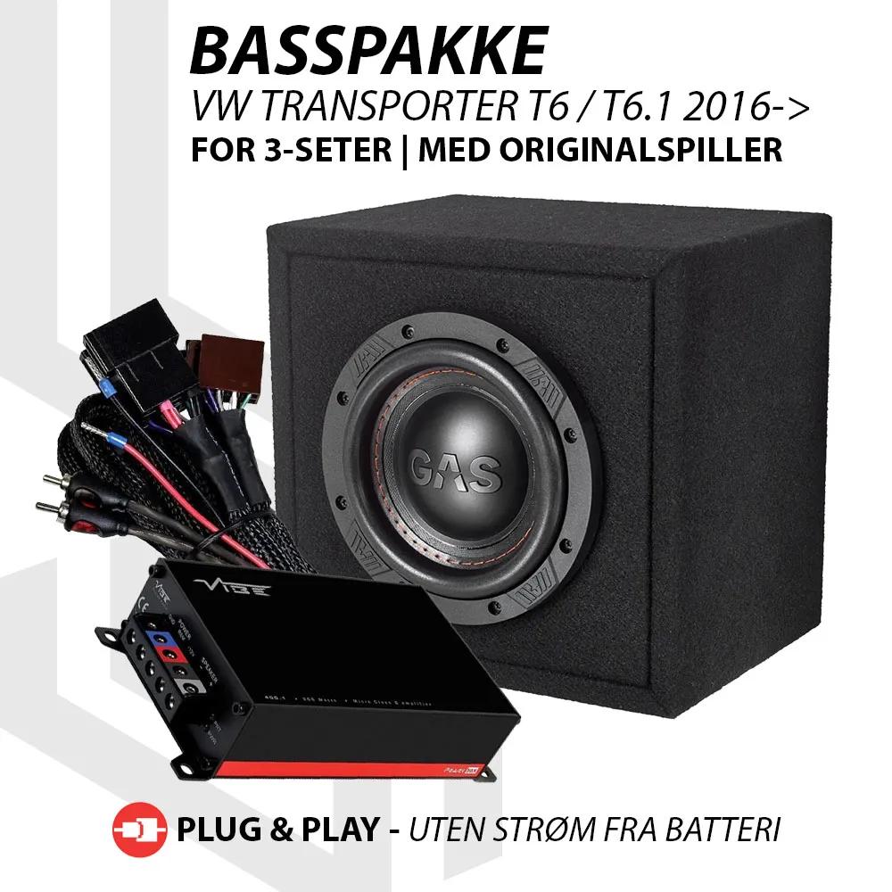 Basspakke VW Transporter T6 / T6.1 | 3-seter