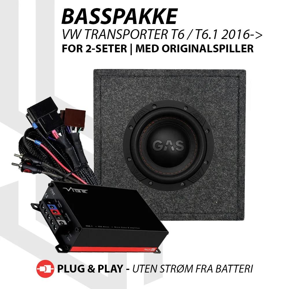 Basspakke VW Transporter T6 / T6.1 | 2-seter